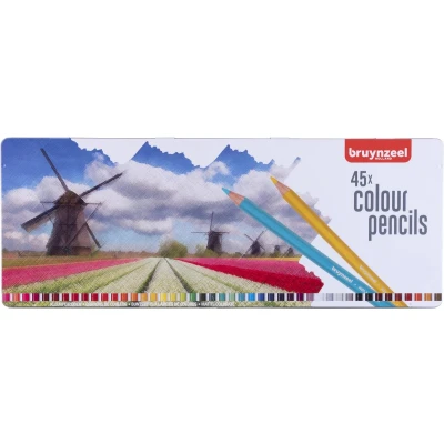 Afbeelding van Kleurpotloden Bruynzeel Holland blik à 45 stuks assorti