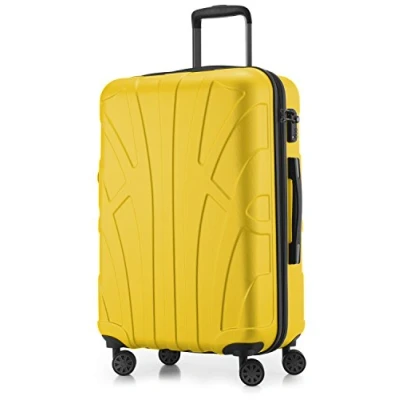 Afbeelding van Suitline Harde koffer met uitbreidbare hardshell hoes, TSA, (S, M &amp; L), zwart, Geel., 66 cm