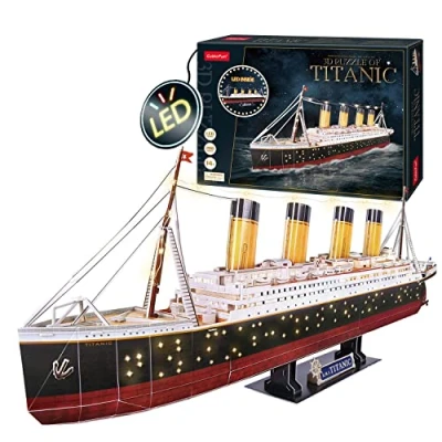 Afbeelding van Modelbouw Titanic puzzel om te monteren, 3D led bootpuzzel, boten, modellen voor volwassenen en kinderen, 266 delen, 240 minuten montage,