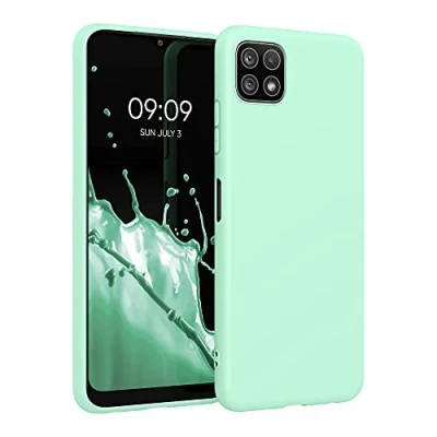 Afbeelding van kwmobile telefoonhoesje geschikt voor Samsung Galaxy A22 5G Hoesje smartphone Back cover in mat mintgroen