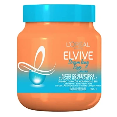 Afbeelding van Hydraterend Masker L&#039;Oreal Make Up Elvive Dream Long 3 in 1 Afgetekende en gedefinieerde krullen (200 ml)