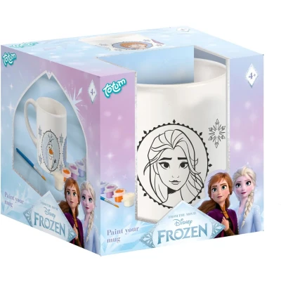 Afbeelding van Disney Frozen mok beschilderen inkleurbeker Totum knutselset wit 3 delig tekenen en kleuren cadeautip home deco