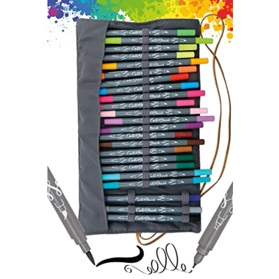 Afbeelding van ONLINE Schreibgeräte ONL81463 Calli.Brush dubbele brushpennen set met roletui