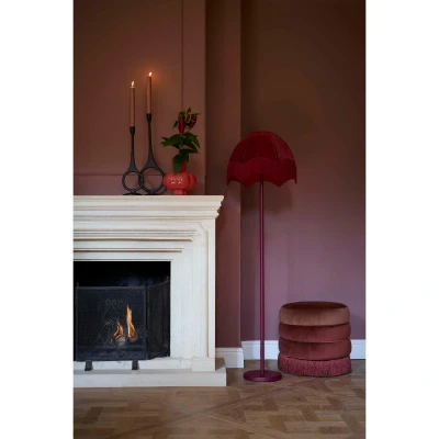 Afbeelding van Light &amp; Living Poef Tacitu Bordeaux Ø50cm Modern