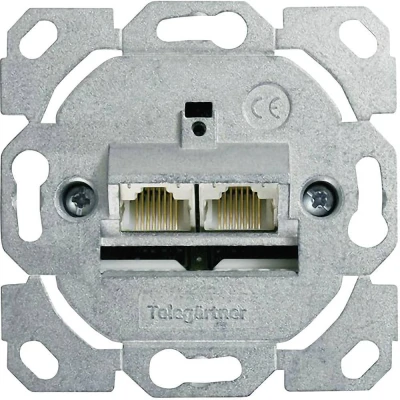 Afbeelding van Telegärtner J00020A0502 Netwerkdoos Inbouw (in muur) Inzet CAT 6 2 poorten