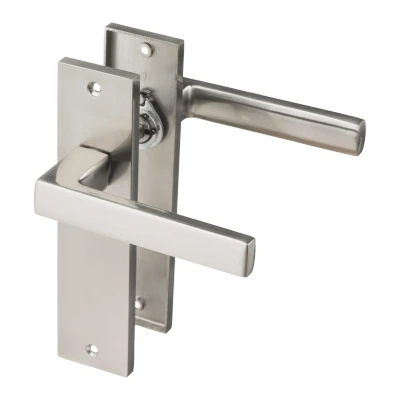 Afbeelding van Ostiumhome® Deurbeslag Deurklink op kort schild RVS Zilver Merano