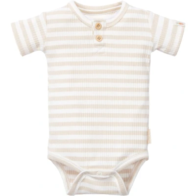 Afbeelding van Little Dutch Romper LDFEC24 Stripe Sand White Maat 74