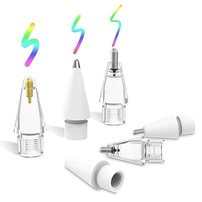 Afbeelding van MoKo Set van 6 opzetstukken voor Apple Pencil Vervangingstips 1pc/2e generatie, reservepennen Stylus iPad/Stylus, geen precisie aansluiting