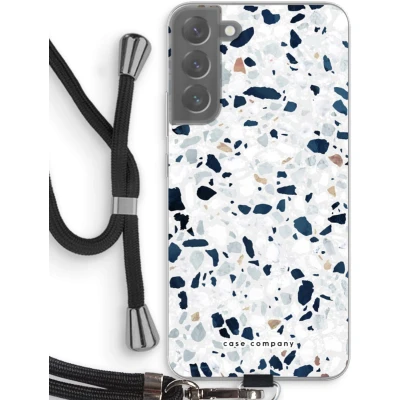 Afbeelding van Case Company® hoesje met Koord geschikt voor Samsung Galaxy S22 Plus Terrazzo N1 Telefoonhoesje Zwart Bescherming aan alle Kanten en Over de Schermrand