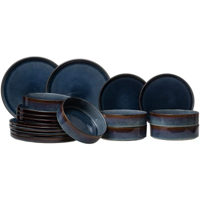 Afbeelding van Cosy &amp; Trendy Serviesset Quintana Blue 18 delig / 6 personen