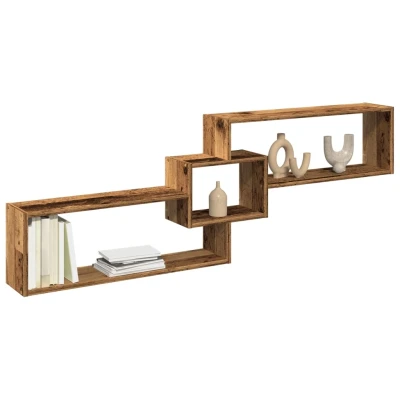 Afbeelding van vidaXL Wandkast 158x18x53 cm bewerkt hout oud houtkleurig