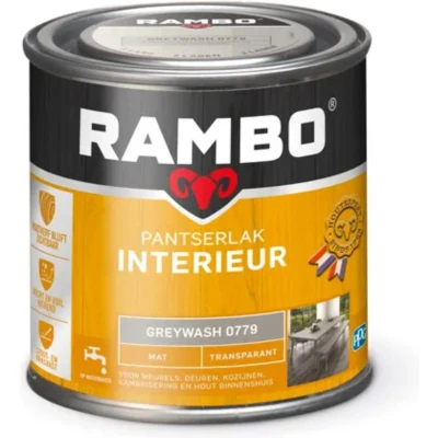 Afbeelding van Rambo Interieur Lak Transparant Mat Antraciet Greywash 0779 0,25 liter