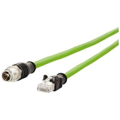 Afbeelding van Metz Connect 142M2X15020 M12 Netwerkkabel, patchkabel CAT 6A S/FTP 2.00 m Groen PUR mantel, Zuurbestendig, Ozonbestendig, UV bestendig, Geschikt voor