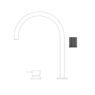 Afbeelding van Waterevolution Flow 2 gats wastafelkraan PVD Gun Metal T1121UGME