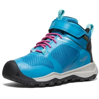 Afbeelding van Keen Wanduro Mid waterdichte wandellaarzen, uniseks, kinderen, Fjord Blue Fuchsia Paars