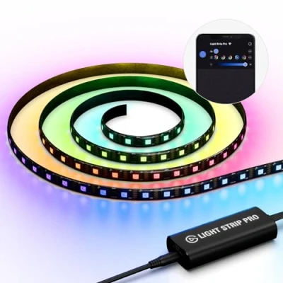 Afbeelding van Elgato Light Strip Pro individueel bestuurbare RGB leds, AI scènes, snelheid/intensiteit/richting instelbaar bestuurbaar via app op Mac, PC, iPhone, Android, Stream Deck