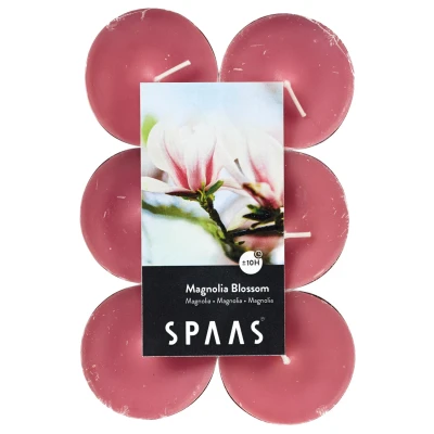 Afbeelding van Spaas Theelichten Magnolia Blossom Roze Branders Ø58x24 mm Ca. 10 H