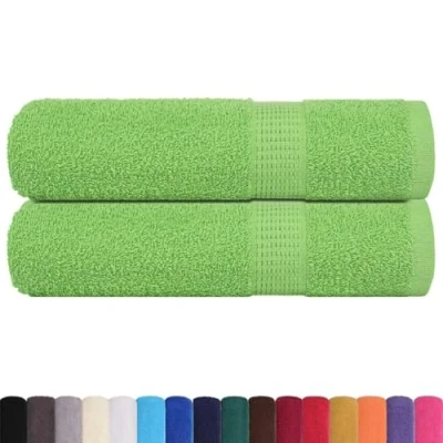 Afbeelding van vidaXL Badhanddoeken 2 st 100x150 cm 360 g/mÂ² 100% katoen appelgroen