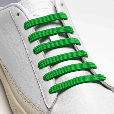 Afbeelding van Ulace Veters voor sneakers met 6 gaatjes Kelly Green Elastiek