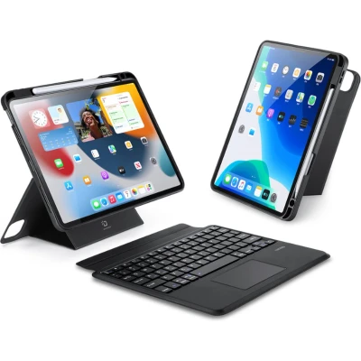 Afbeelding van Dux Ducis toetsenbord hoes geschikt voor Apple iPad Air 4/5 en Pro 11 Afneembaar QWERTY Tablet met touchpad Zwart