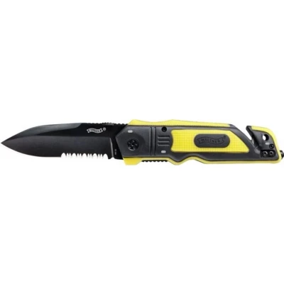 Afbeelding van Walther Zakmes Rescue Knife Zwart, Geel