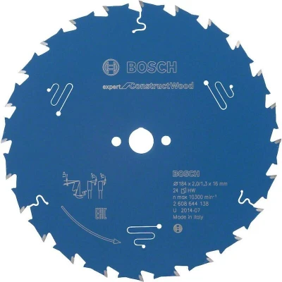 Afbeelding van Bosch Accessories Expert for Construct Wood 2608644138 Cirkelzaagblad 184 x 16 1.3 mm Aantal tanden: 24 1 stuk(s)