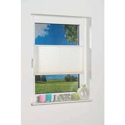 Afbeelding van K home 422148 25 Klemmfix geplooid 95 x 130 cm (B L) crème lichtbescherming moderne uitstraling Crushed