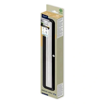 Afbeelding van Müller Licht Mobina Sensor 30 LED oriëntatielamp nachtlampje, cm lang, neutraal wit 4000 K, 2 W, USB oplaadbaar, zelfklevend, zwart