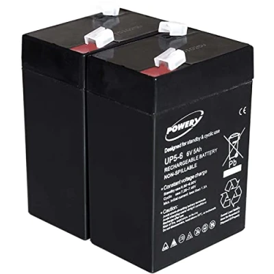 Afbeelding van akku net Loodaccu voor Panasonic LC R064R5P 6V 5Ah (vervangt 4Ah 4,5Ah)