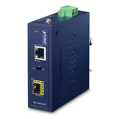 Afbeelding van PLANET IGT 815AT netwerk media converter 1000 Mbit/s Multimode, Single mode Blauw