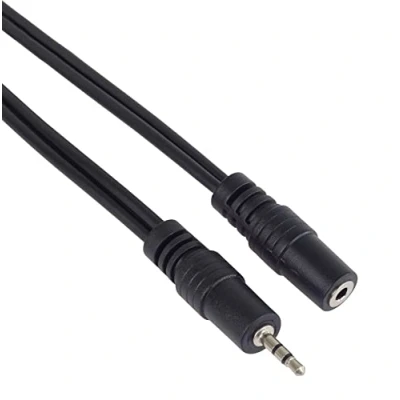 Afbeelding van PremiumCord 2,5 mm jackverlenging, lengte 2 m, jack, mannelijk naar vrouwelijk, AUX audio verlengkabel, afgeschermd, kleur: zwart