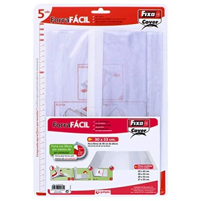 Afbeelding van Zelfklevende boekomslag Grafoplas Transparant PVC 5 Stuks 30 x 53 cm