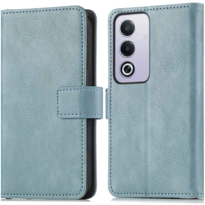 Afbeelding van imoshion Hoesje Geschikt voor Oppo A80 (5G) Met Pasjeshouder Luxe Bookcase Lichtblauw