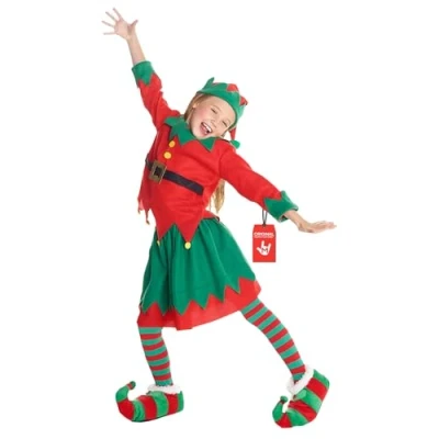 Afbeelding van Morph Elf kostuum voor kinderen, elf, meisjes, kerstkostuum, maat M