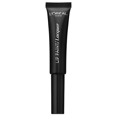 Afbeelding van L&#039;Oréal Paris Lip Paint Lacquer N113 Black Widow Inhoud: 8 ml vloeibare lippenverf voor zwarte lippen.