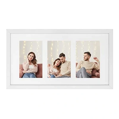 Afbeelding van Fotolijst met Ruimte voor 3 Foto&#039;s Elegant Wit Ontwerp Duurzame Materialen