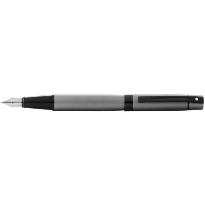 Afbeelding van Sheaffer vulpen 300 E9345 M Matte grey lacquer polished black SF E0934553
