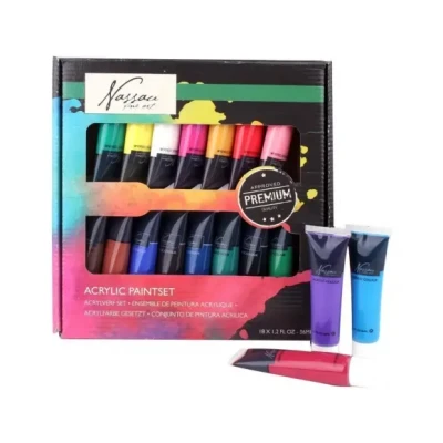 Afbeelding van Nassau Acrylverf Set 18 Kleuren