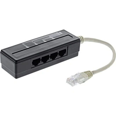 Afbeelding van InLine Port Splitter 69995A 4x RJ45 stekker op bus 0,15m