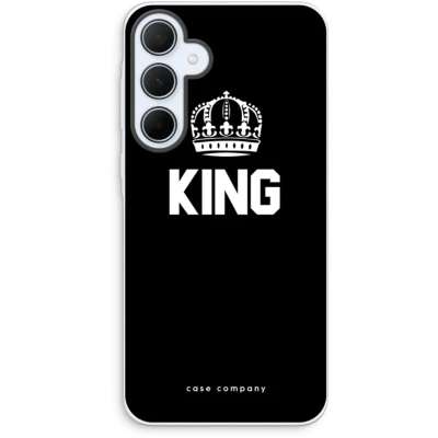 Afbeelding van Case Company® hoesje geschikt voor Samsung Galaxy A35 King zwart Soft Cover Telefoonhoesje Bescherming aan alle Kanten en Schermrand