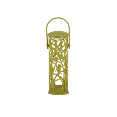 Afbeelding van Vogel voedersilo voor vetbollen groen kunststof 27 cm Vogelvoederhuisje Vogelvoer voederstation