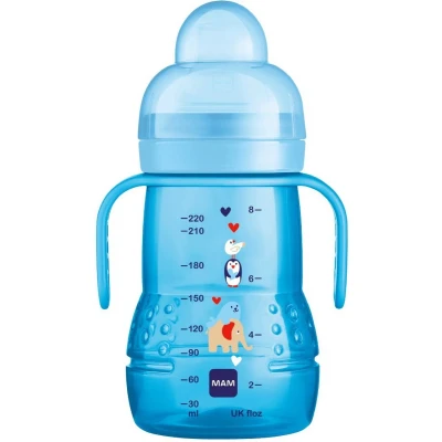Afbeelding van MAM Trainer+ drinkbeker drinkfles Blauw 220ML