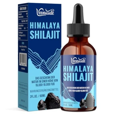 Afbeelding van Shilajit Original Himalaya Druppels, 100% Pure Hoogste Kracht Shilajit, 5X Concentratie, Ayurvedische Kruiden, Handiger dan Hars en Capsules, Veganistisch, 60 ml (Verpakking van 1)