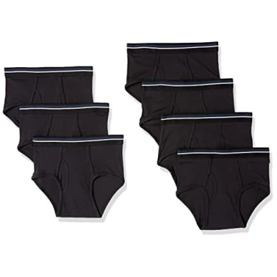 Image de Amazon Essentials Slip en Coton sans étiquette Men&#039;s, Pack of 7, Noir, XXL