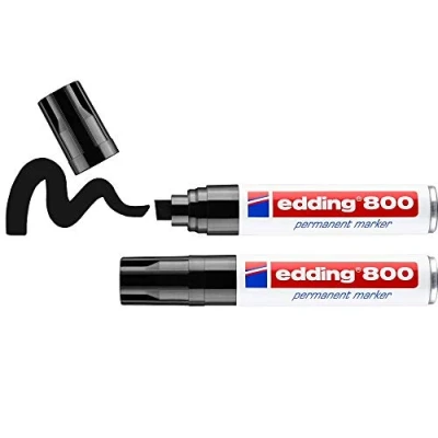 Afbeelding van Viltstift edding 800 schuin 4 12mm zwart blister à 2 stuks