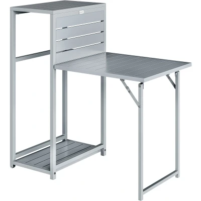 Afbeelding van Casaria Tuinset 3 Stoelen 1 Tafel Inklapbaar 80x46x50cm Grijs