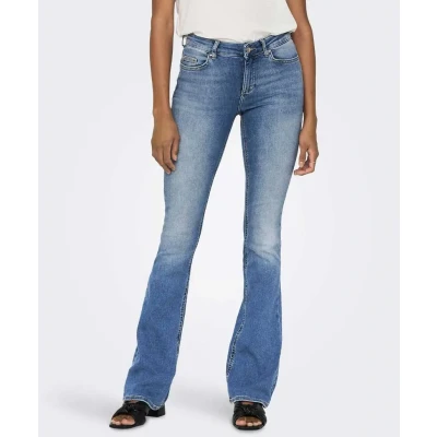 Afbeelding van ONLY Onlblush Flared Jeans, Dames, Maat: Lx34, Light blue denim
