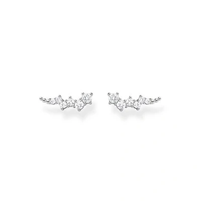 Afbeelding van Thomas Sabo H2157 925 Sterling zilveren oorbellen met witte stenen, 1,30 cm, zilver, Niet van toepassing, toepassing
