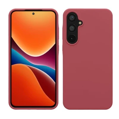 Afbeelding van kwmobile telefoonhoesje geschikt voor Samsung Galaxy A55 5G Hoesje met siliconen coating Smartphone case in donkerroze