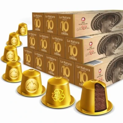 Afbeelding van La Natura Lifestyle Crema koffiecapsules van aluminium, 100% recyclebaar, compatibel met Nespresso®, 120 stuks